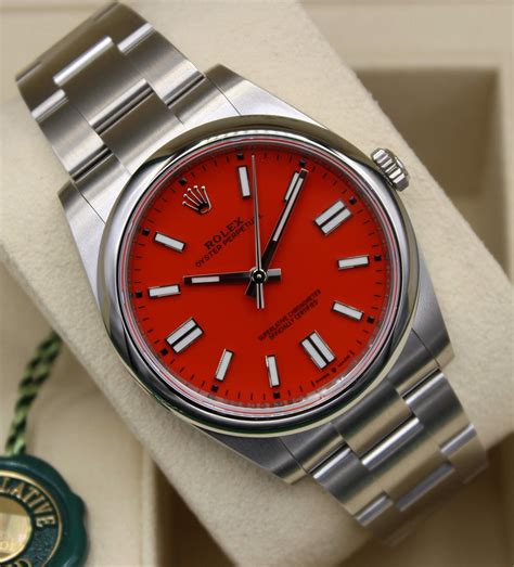 rolex red dial oyster perpetual|rolex oyster perpetual 41 124300.